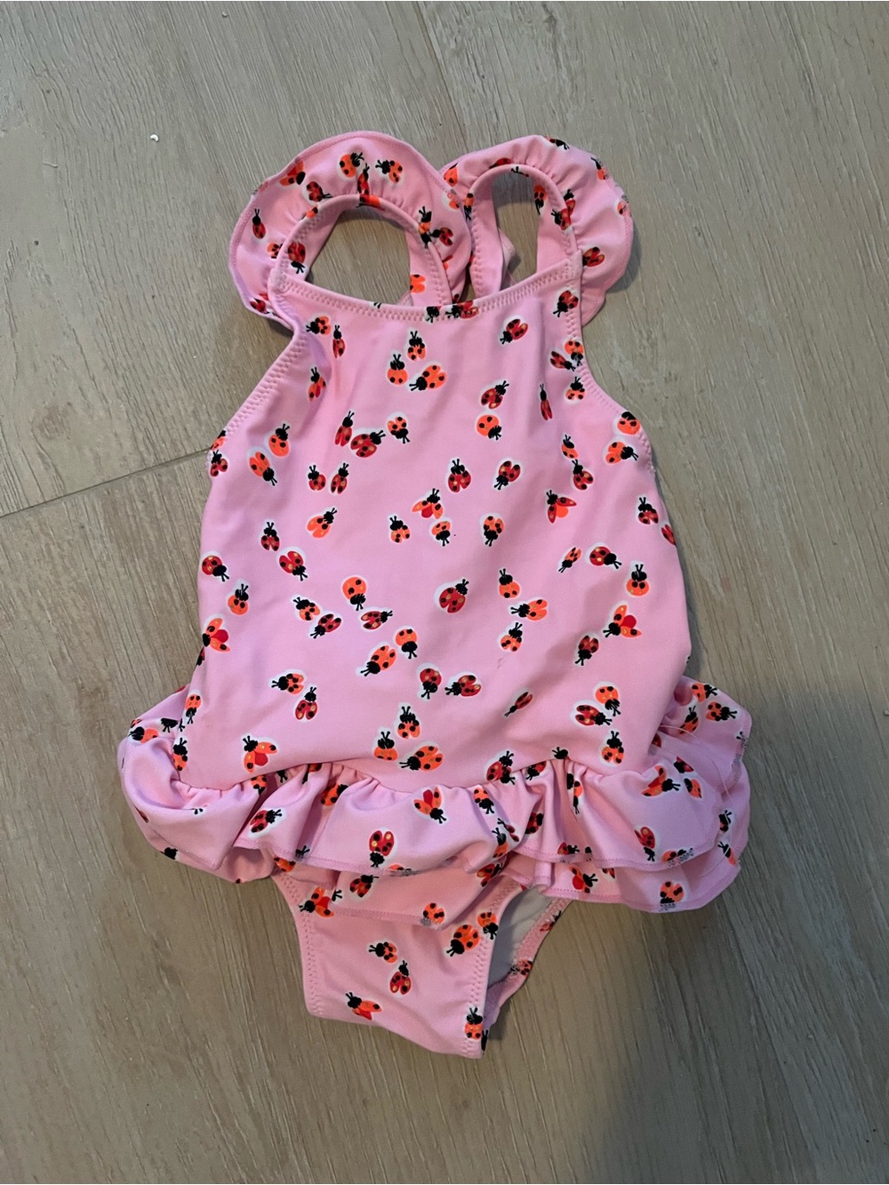 Suburban baby Pink Ladybug Ruffle One-Piece Swimsuit